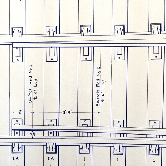 1941 Railroad Bangor Aroostook Split Switch Track Laying Blueprint F7 DWDD15 - Picture 1 of 5